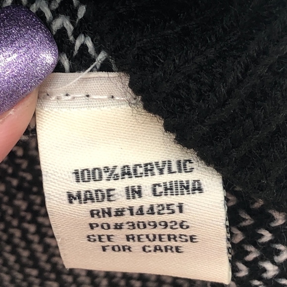 Black Cream Gray Aztec Print Open Cardigan M - Picture 6 of 6